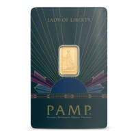 2.5 Gram PAMP Suisse Lady of Liberty Gold Bar (New w/ Assay)