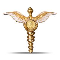 2025 2 oz Samoa Staff of Hermes Caduceus Silver Coin (Box + CoA, Gilded)