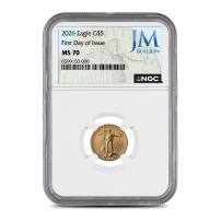 2026 1/10 oz American Gold Eagle Coin NGC MS70 FDOI (JM Bullion Label)