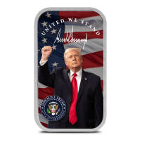 1 oz Colorized President Trump United We Stand Silver Bar (New)
