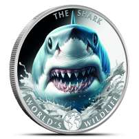 2026 1 oz Colorized Congo Silver World's Wildlife The Shark Coin (BU)
