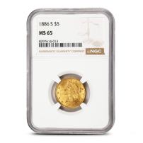 1886-S Pre-33 $5 Liberty Gold Half Eagle Coin MS65 (PCGS or NGC)