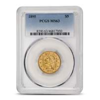 1895 Pre-33 $5 Liberty Gold Half Eagle Coin MS63 (PCGS or NGC)