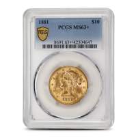 1881 Pre-33 $10 Liberty Gold Eagle Coin PCGS MS63+