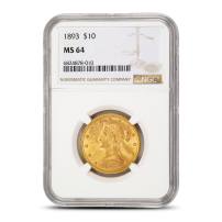 1893 Pre-33 $10 Liberty Gold Eagle Coin NGC MS64