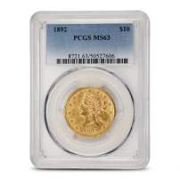 1892 Pre-33 $10 Liberty Gold Eagle Coin PCGS MS63