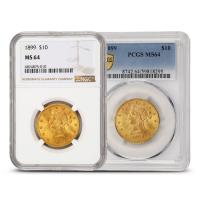 1899 Pre-33 $10 Liberty Gold Eagle Coin MS64 (PCGS or NGC)