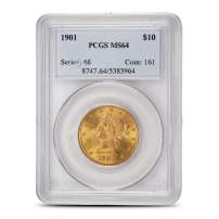 1901 Pre-33 $10 Liberty Gold Eagle Coin PCGS MS64