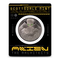 2025 1 oz Proof Colorized Samoa Silver Alien Coin (Rhodium Plated, Certi-Lock)
