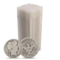90% Silver Barber Half Dollars ($10 Tube, Circulated)