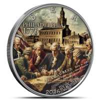 2026 1 oz Colorized American Independence Edition Silver Eagle Coin (Philadelphia 1776)