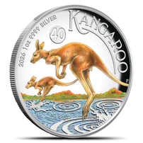 2026 1 oz Proof Colorized Australian Silver Kangaroo Coin (High Relief, Box + CoA)
