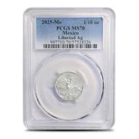 2025 1/10 oz Mexican Silver Libertad Coin PCGS MS70