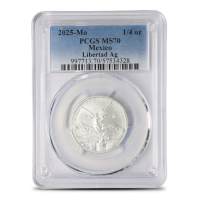 2025 1/4 oz Mexican Silver Libertad Coin PCGS MS70
