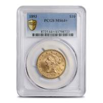 1893 Pre-33 $10 Liberty Gold Eagle Coin PCGS MS64+