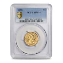 1898 Pre-33 $5 Liberty Gold Half Eagle Coin PCGS MS64+
