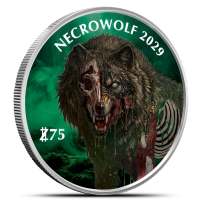 1 oz Colorized Zombucks World Necrowolf Silver Round (New)