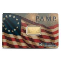 2.5 Gram PAMP Suisse 250th Anniversary of the United States of America Gold Bar (New w/ Assay)