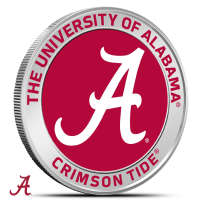 1 oz Colorized University of Alabama Crimson Tide Silver Round (BU)