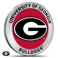 1 oz Colorized University of Georgia Bulldogs Silver Round (BU)