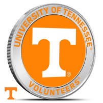 1 oz Colorized University of Tennessee Volunteers Silver Round (BU)