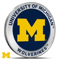 1 oz Colorized University of Michigan Wolverines Silver Round (BU)