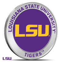 1 oz Colorized Louisiana State University Tigers Silver Round (BU)