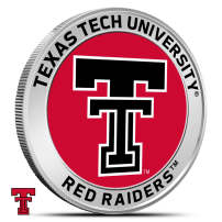 1 oz Colorized Texas Tech University Red Raiders Silver Round (BU)