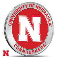 1 oz Colorized University of Nebraska Cornhuskers Silver Round (BU)