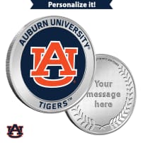 1 oz Colorized Engravable Auburn University Tigers Silver Round (New w/ Gift Box)