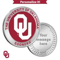 1 oz Colorized Engravable University of Oklahoma Sooners Silver Round (New w/ Gift Box)