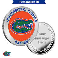 1 oz Colorized Engravable University of Florida Gators Silver Round (New w/ Gift Box)