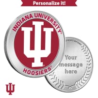 1 oz Colorized Engravable Indiana University Hoosiers Silver Round (New w/ Gift Box)
