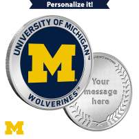 1 oz Colorized Engravable University of Michigan Wolverines Silver Round (New w/ Gift Box)