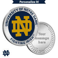 1 oz Colorized Engravable Notre Dame Fighting Irish Silver Round (New w/ Gift Box)