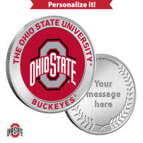 1 oz Colorized Engravable Ohio State University Buckeyes Silver Round (New w/ Gift Box)