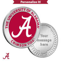 1 oz Colorized Engravable University of Alabama Crimson Tide Silver Round (New w/ Gift Box)