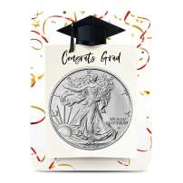 2026 1 oz American Silver Eagle Coin (BU, Happy Graduation Card)
