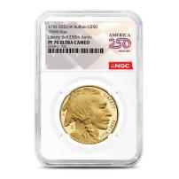 2026-W 1 oz Proof American Gold Buffalo Coin NGC PF70 UCAM (Dual Date, America 250 Label)