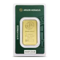 1 oz Argor Heraeus Origin Traced Gold Bar (New w/ Assay)