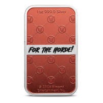 1 oz Colorized World of Warcraft Horde Silver Bar (New)