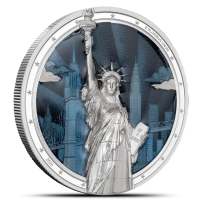 2026 2 oz Proof Colorized Cook Islands Silver Timeless Icons Statue of Liberty Coin