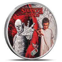2026 1/2 oz Colorized Tuvalu Silver Stranger Things Eleven and Vecna Coin (Box + CoA)