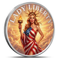 1 oz Colorized Scottsdale Mint Lady Liberty Silver Round (New)