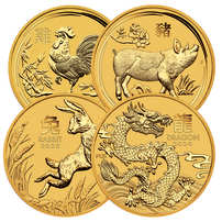1/20 oz Australian Lunar Gold Coin (Random Year, Varied Design, In Capsule)
