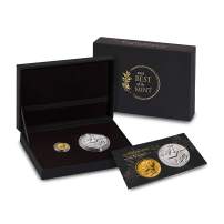 1916 Mercury Dime Gold Coin and Silver Medal Set (Box + CoA)