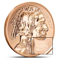 1 oz Reverse Proof Sunshine Buffalo Copper Round America250 Privy (New)