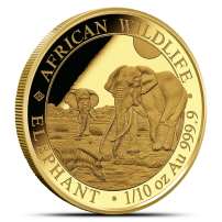 2026 1/10 oz Somalia Gold Elephant Coin (BU)