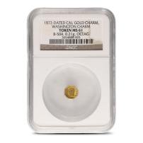 1872 Washington Octagonal Gold Quarter Charm NGC MS61