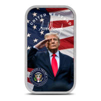 1 oz Colorized President Trump United We Stand Silver Bar (New)
